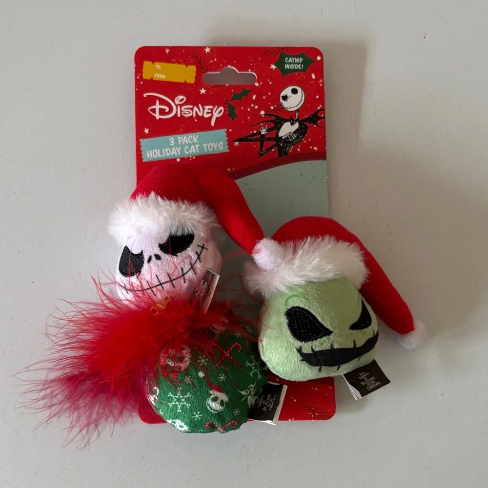 Disney Nightmare Before Christmas Cat Toy Set - Red, Green, Black